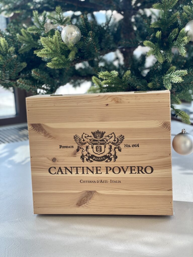 Wooden Box For 3 Bottles Cantine Povero