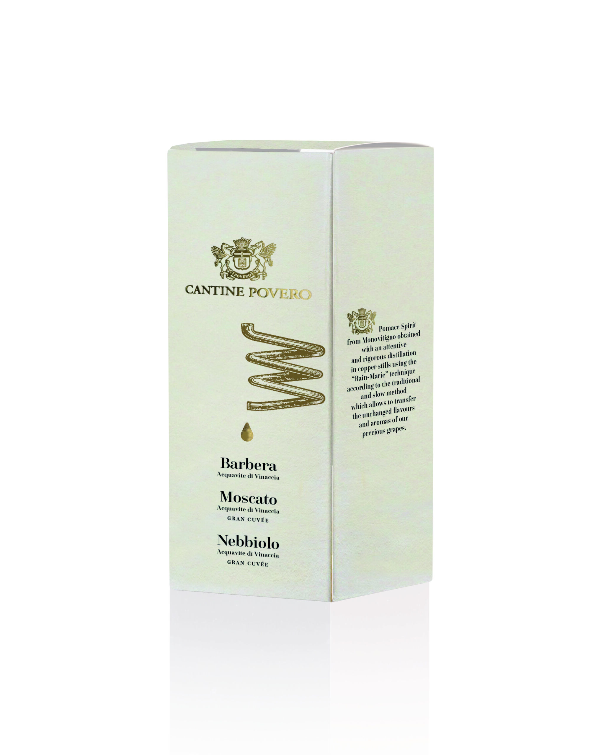 Aquavite di Vinaccia di Barbera nella scatola litografata
